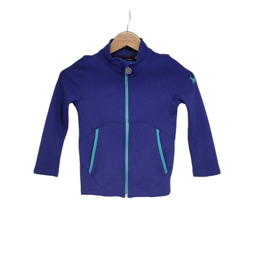 Spyder Girl's Endure Stryke Blue Full Zip Sweater Jacket Size Small 7/8